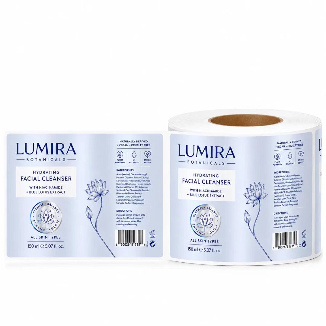 Custom Luxury Blue/Silver Foil - Luxury Skincare Labels review and price