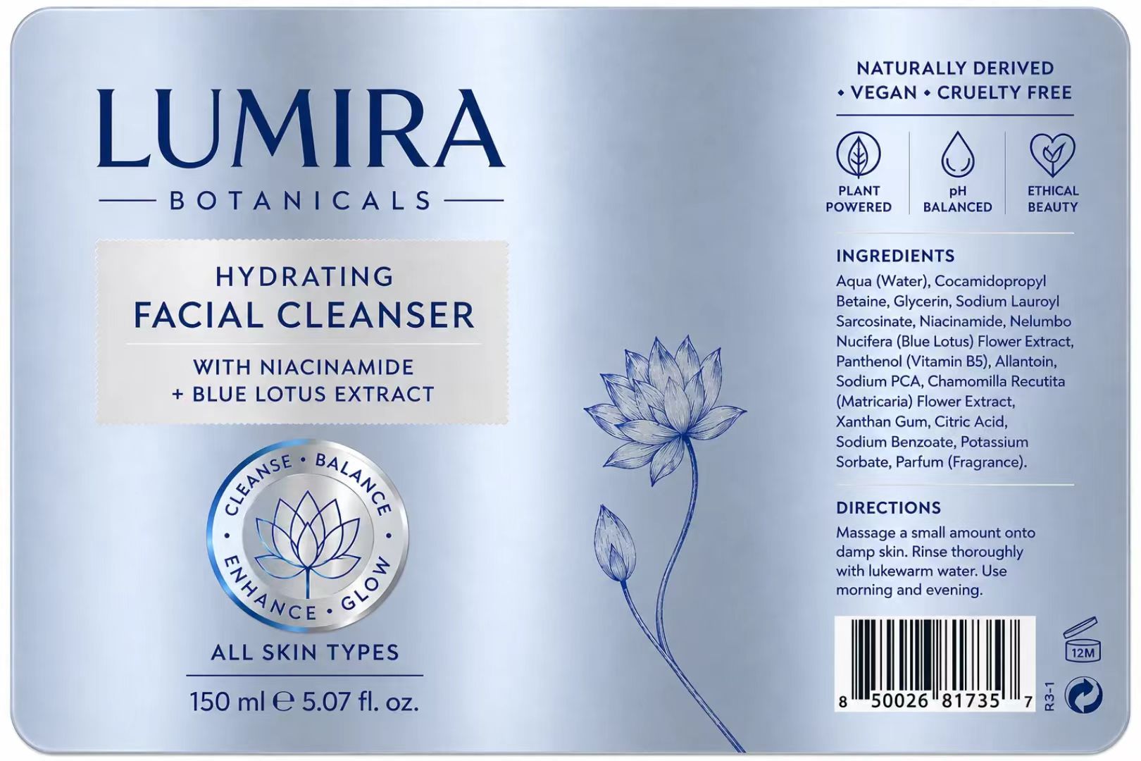 Custom Luxury Blue/Silver Foil - Luxury Skincare Labels review and price